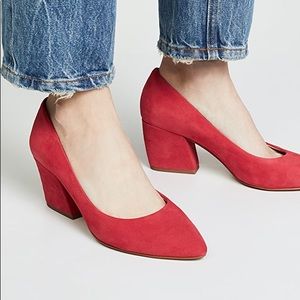 Botkier Stella Suede Block Heel Pointed Toe Pumps